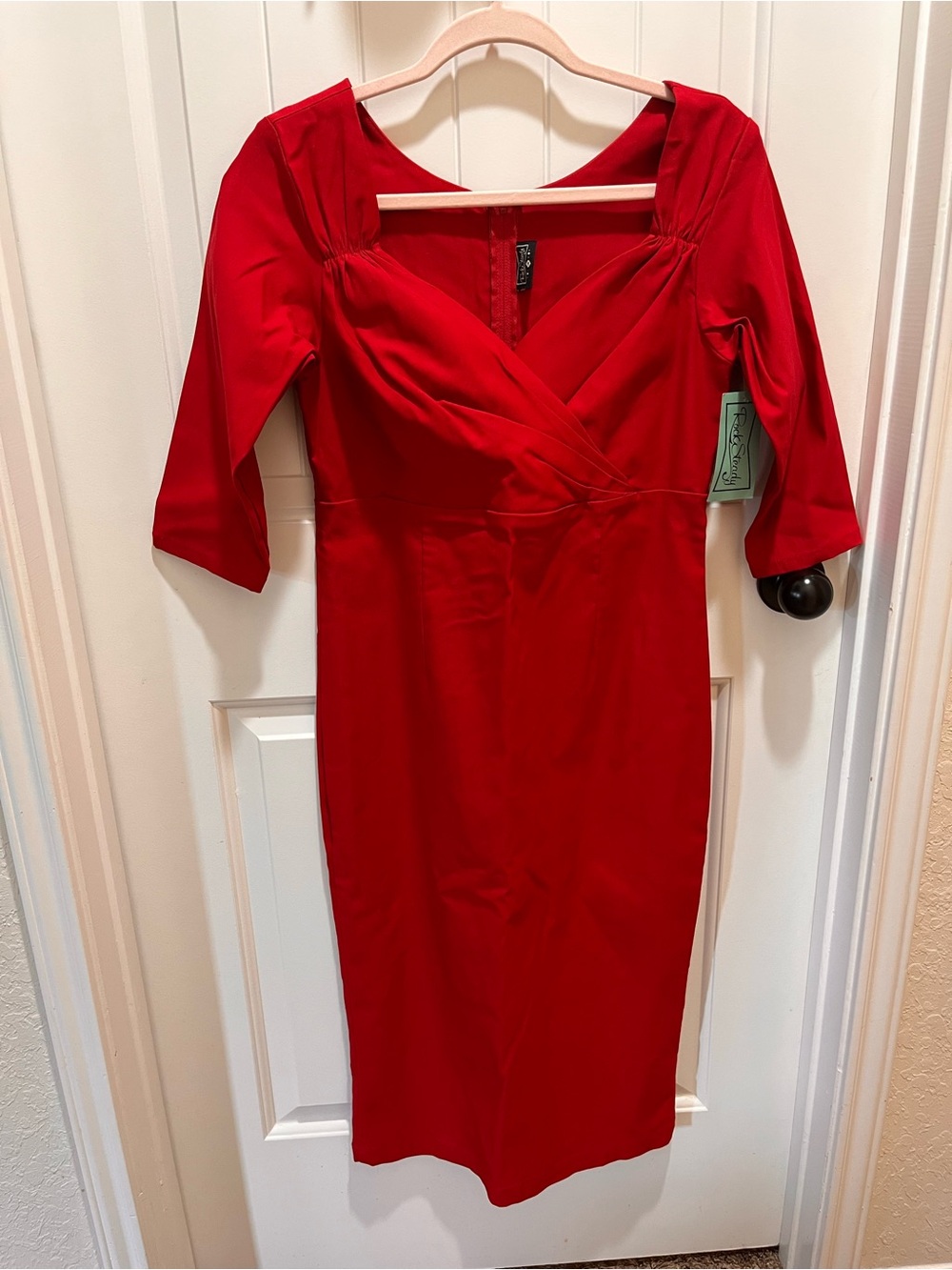 NWT Rock Steady 3/4 Sleeve Red Dress - Vintage Pin Up Inspired - Damaged - 1X